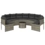 Sofá de jardín redondo con mesa y cojines ratán PE gris von , Outdoor-Sofas - Ref: Foro24-3318545, Preis: 673,20 €, Rabatt: %