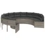 Sofá de jardín redondo con mesa y cojines ratán PE gris von , Outdoor-Sofas - Ref: Foro24-3318545, Preis: 673,20 €, Rabatt: %