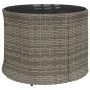 Sofá de jardín redondo con mesa y cojines ratán PE gris von , Outdoor-Sofas - Ref: Foro24-3318545, Preis: 673,20 €, Rabatt: %
