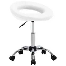 Silla de trabajo con ruedas cuero sintético blanco de vidaXL, Sillas de oficina - Ref: Foro24-323663, Precio: 63,85 €, Descue...