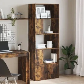 Estantería madera de ingeniería roble ahumado 70x36x189 cm de , Librerías y estanterías - Ref: Foro24-3295321, Precio: 117,39...
