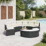 Set de sofá de jardín semicircular 3 pzas ratán sintético negro de , Sofás de exterior - Ref: Foro24-3262078, Precio: 607,32 ...