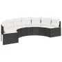 Set de sofá de jardín semicircular 3 pzas ratán sintético negro de , Sofás de exterior - Ref: Foro24-3262078, Precio: 607,32 ...