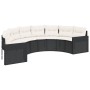 Set de sofá de jardín semicircular 3 pzas ratán sintético negro de , Sofás de exterior - Ref: Foro24-3262065, Precio: 524,97 ...
