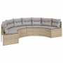 Sofá de jardín semicircular con cojines ratán sintético beige de , Sofás de exterior - Ref: Foro24-3318524, Precio: 408,85 €,...