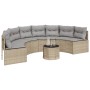Sofá de jardín semicircular con cojines ratán sintético beige de , Sofás de exterior - Ref: Foro24-3318524, Precio: 408,85 €,...