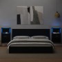 Mesitas de noche de pared con luces LED 2 unidades negro de , Mesitas de noche - Ref: Foro24-848160, Precio: 136,40 €, Descue...