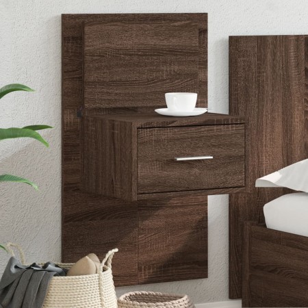 Mesita de noche de pared con luces LED roble marrón de , Mesitas de noche - Ref: Foro24-848169, Precio: 60,51 €, Descuento: %
