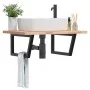 Waschbeckenregalhalterungen, 2 Stück, Trapezform, Schwarzstahl von , Stützen und Querstangen - Ref: Foro24-4007289, Preis: 45...