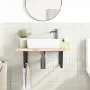 Waschbeckenregalhalterungen, 2 Stück, Trapezform, Schwarzstahl von , Stützen und Querstangen - Ref: Foro24-4007289, Preis: 45...