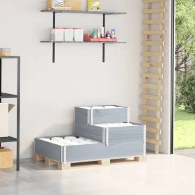 Arriate elevado de 3 niveles madera maciza pino gris 120x80 cm de , Maceteros y jardineras - Ref: Foro24-4010315, Precio: 90,...
