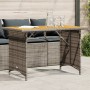 Mesa de jardín superficie de madera ratán PE gris 110x68x70 cm de , Mesas de jardín - Ref: Foro24-366356, Precio: 93,68 €, De...