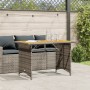 Mesa de jardín superficie de madera ratán PE gris 110x68x70 cm de , Mesas de jardín - Ref: Foro24-366356, Precio: 93,68 €, De...