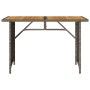 Mesa de jardín superficie de madera ratán PE gris 110x68x70 cm de , Mesas de jardín - Ref: Foro24-366356, Precio: 93,68 €, De...