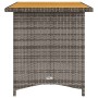 Mesa de jardín superficie de madera ratán PE gris 110x68x70 cm de , Mesas de jardín - Ref: Foro24-366356, Precio: 93,68 €, De...