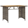 Mesa de jardín superficie de madera ratán PE gris 110x68x70 cm de , Mesas de jardín - Ref: Foro24-366356, Precio: 93,68 €, De...