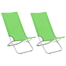 Sillas de playa plegables 2 unidades tela verde de vidaXL, Sillas de jardín - Ref: Foro24-310379, Precio: 82,06 €, Descuento: %