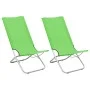 Sillas de playa plegables 2 unidades tela verde de vidaXL, Sillas de jardín - Ref: Foro24-310379, Precio: 80,68 €, Descuento: %