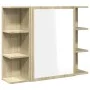 Armario de espejo baño contrachapada color roble 80x20,5x64 cm de , Tocadores de baño - Ref: Foro24-849603, Precio: 70,93 €, ...