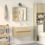 Armario de espejo baño contrachapada color roble 80x20,5x64 cm de , Tocadores de baño - Ref: Foro24-849603, Precio: 70,93 €, ...