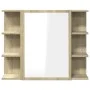 Armario de espejo baño contrachapada color roble 80x20,5x64 cm de , Tocadores de baño - Ref: Foro24-849603, Precio: 70,93 €, ...