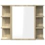 Armario de espejo baño contrachapada color roble 80x20,5x64 cm de , Tocadores de baño - Ref: Foro24-849603, Precio: 72,14 €, ...