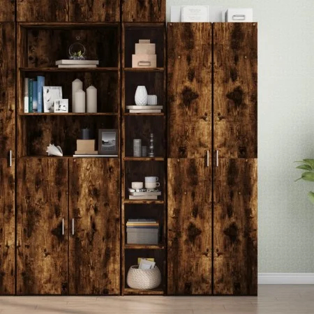 Aparador alto madera de ingeniería roble ahumado 30x41x185 cm de , Aparadores - Ref: Foro24-846415, Precio: 75,14 €, Descuent...