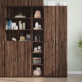 Aparador alto madera de ingeniería marrón roble 30x41x185 cm de , Aparadores - Ref: Foro24-846417, Precio: 77,61 €, Descuento: %