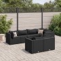 Set de muebles de jardín y cojines 7 pzas ratán sintético negro de , Conjuntos de jardín - Ref: Foro24-3308187, Precio: 627,6...