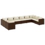 Set muebles de jardín 10 pzas y cojines ratán sintético marrón de , Conjuntos de jardín - Ref: Foro24-3308281, Precio: 637,42...