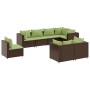 Set sofás de jardín 8 piezas y cojines ratán sintético marrón de , Conjuntos de jardín - Ref: Foro24-3308198, Precio: 631,02 ...