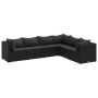 Set muebles de jardín 6 piezas y cojines ratán sintético negro de , Conjuntos de jardín - Ref: Foro24-3308139, Precio: 494,56...