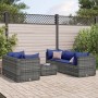 Set de muebles de jardín 6 pzas y cojines ratán sintético gris de , Conjuntos de jardín - Ref: Foro24-3308023, Precio: 379,60...