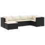 Set muebles de jardín 6 piezas y cojines ratán sintético negro de , Conjuntos de jardín - Ref: Foro24-3308208, Precio: 456,62...