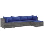 Set de muebles de jardín 5 pzas y cojines ratán sintético gris de , Conjuntos de jardín - Ref: Foro24-3308063, Precio: 341,27...
