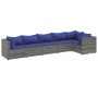 Set de muebles de jardín 6 pzas y cojines ratán sintético gris de , Conjuntos de jardín - Ref: Foro24-3308111, Precio: 393,30...