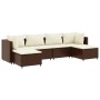 Set muebles de jardín 6 piezas y cojines ratán sintético marrón de , Conjuntos de jardín - Ref: Foro24-3308241, Precio: 357,3...