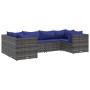 Set de muebles de jardín 6 pzas y cojines ratán sintético gris de , Conjuntos de jardín - Ref: Foro24-3308255, Precio: 384,77...