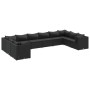 Set de muebles de jardín 10 pzas cojines ratán sintético negro de , Conjuntos de jardín - Ref: Foro24-3308283, Precio: 846,38...