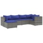 Set de muebles de jardín 6 pzas y cojines ratán sintético gris de , Conjuntos de jardín - Ref: Foro24-3308215, Precio: 381,34...