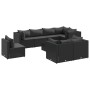 Set de muebles de jardín 9 pzas y cojines ratán sintético negro de , Conjuntos de jardín - Ref: Foro24-3308203, Precio: 704,4...