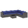 Set de muebles de jardín 7 pzas y cojines ratán sintético gris de , Conjuntos de jardín - Ref: Foro24-3308151, Precio: 472,90...