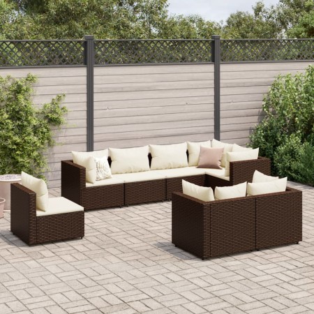 Set sofás de jardín 8 piezas y cojines ratán sintético marrón de , Conjuntos de jardín - Ref: Foro24-3308193, Precio: 584,13 ...