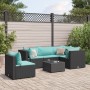 Set muebles de jardín 6 piezas y cojines ratán sintético negro de , Conjuntos de jardín - Ref: Foro24-3308164, Precio: 445,34...