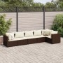 Set muebles de jardín 6 piezas y cojines ratán sintético marrón de , Conjuntos de jardín - Ref: Foro24-3308105, Precio: 508,0...