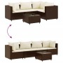 Set muebles de jardín 5 piezas y cojines ratán sintético marrón de , Conjuntos de jardín - Ref: Foro24-3308009, Precio: 311,6...