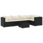 Set muebles de jardín 6 piezas y cojines ratán sintético negro de , Conjuntos de jardín - Ref: Foro24-3308096, Precio: 454,09...