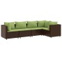Set muebles de jardín 5 piezas y cojines ratán sintético marrón de , Conjuntos de jardín - Ref: Foro24-3308094, Precio: 431,4...
