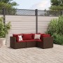 Set muebles de jardín 4 piezas y cojines ratán sintético marrón de , Conjuntos de jardín - Ref: Foro24-3308077, Precio: 314,9...