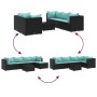 Set muebles de jardín 6 piezas y cojines ratán sintético negro de , Conjuntos de jardín - Ref: Foro24-3308132, Precio: 445,34...